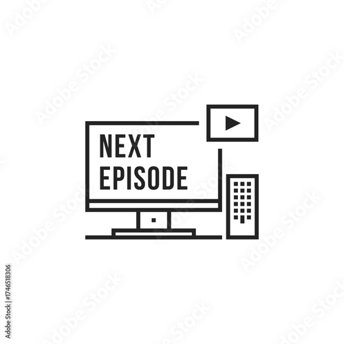 thin line tv with next episode text like streaming