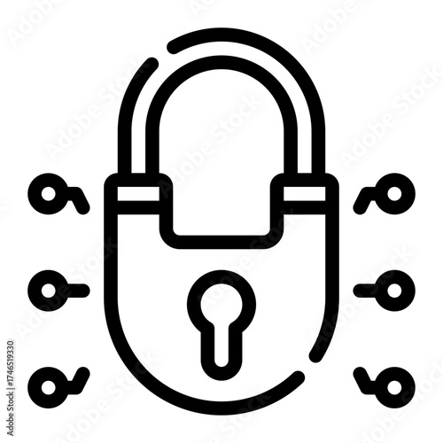 cyber security line icon