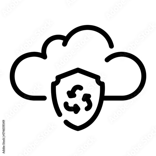cloud secure line icon