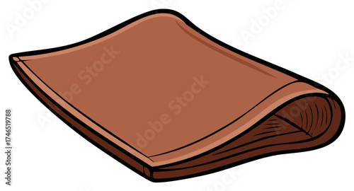 Brown Bifold Leather Wallet Finance and Money Vector Illustration