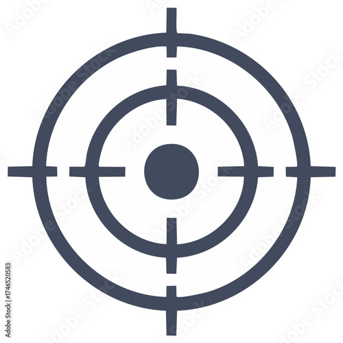 Simple target icon with crosshairs for business goals accuracy and focus