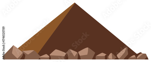 Stylized pyramid with stones in warm earth tones evocative of ancient cultures and archaeological sites
