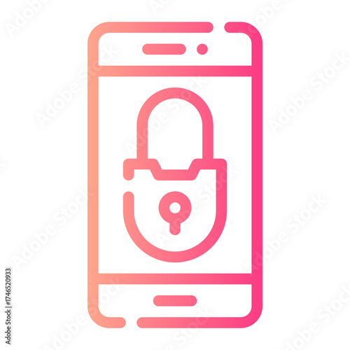 mobile security gradient icon