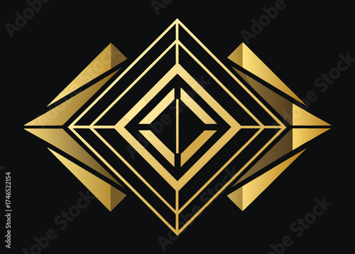 luxury gold black abstract geometric background
