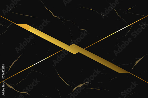luxury black marble background gold streaks