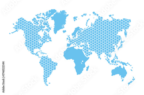 Minimalist World Map Line Art Illustration