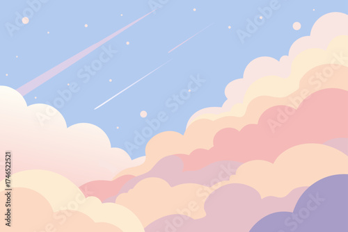 pastel dreamy sky floating clouds light ambiance