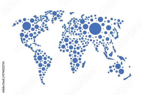 Minimalist World Map Line Art Illustration