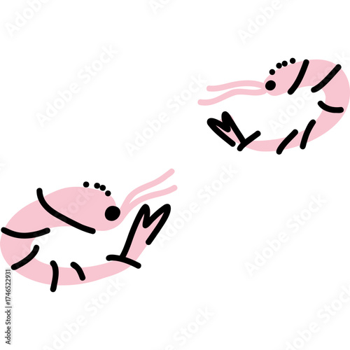 Adorable Cartoon Shrimp Illustrations Perfectly Designed for Various Seafood Themes and More