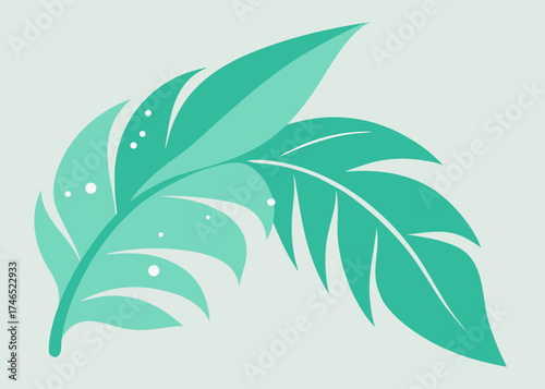 tropical palm leaves morning dew pastel