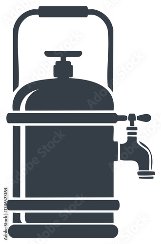 Water dispenser with tap and carrying handle icon silhouette