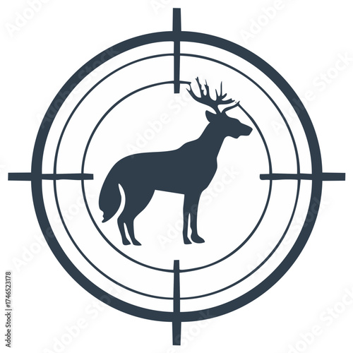 Deer silhouette target aim hunting symbol