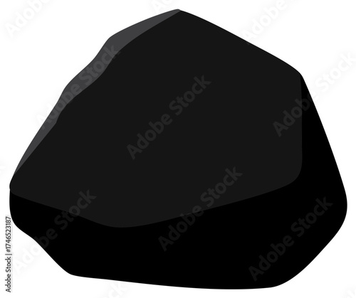 Heavy black coal chunk textured raw material natural mineral resource element