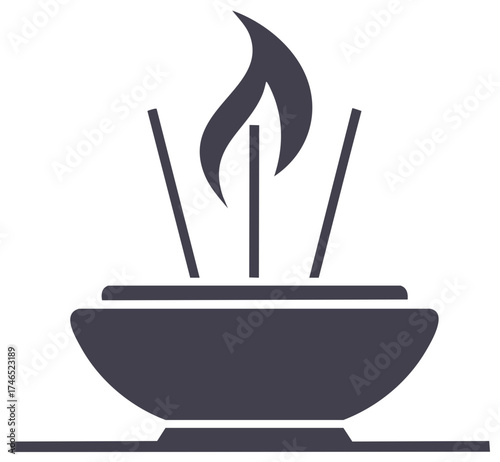 Incense Sticks Burning in a Bowl Holder for Meditation Spirituality and Relaxation