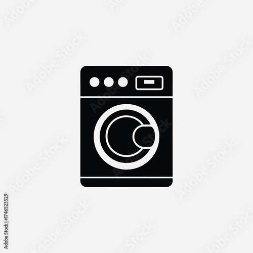 washing machine icon silhoutte vector template