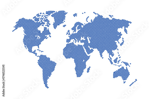 Minimalist World Map Line Art Illustration