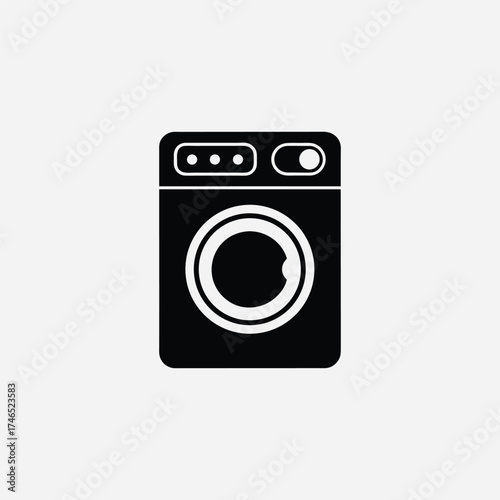 washing machine icon silhoutte vector template