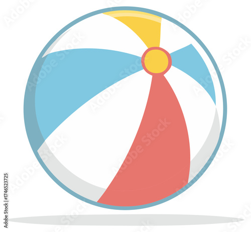 Inflatable beach ball colored segments summer fun colorful design