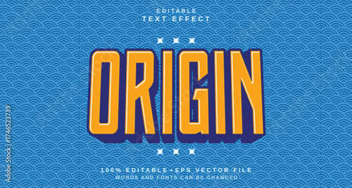 Editable text style effect - Origin text style theme.