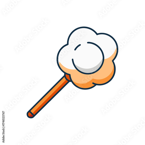 cartoon cotton candy on a stick clip art preview