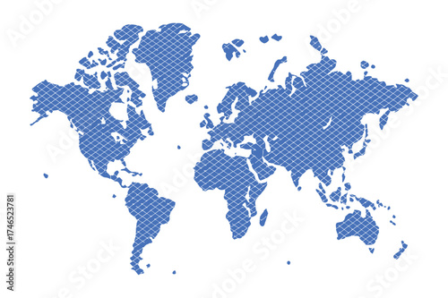 Minimalist World Map Line Art Illustration