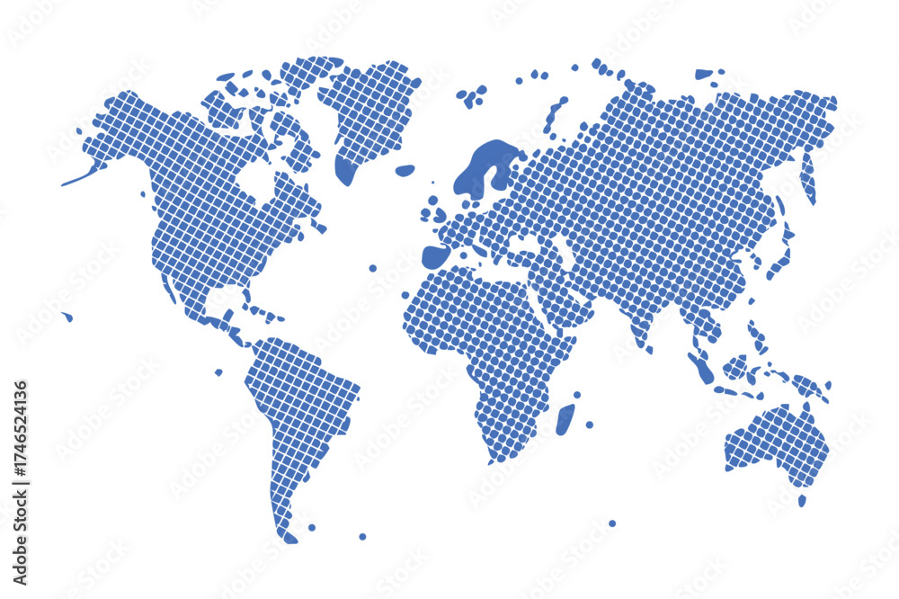 Fototapeta premium Minimalist World Map Line Art Illustration