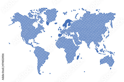 Minimalist World Map Line Art Illustration