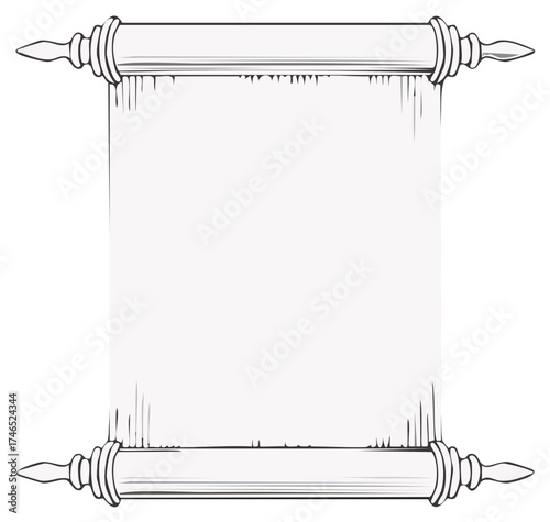 Vintage scroll with blank paper ready for your text.