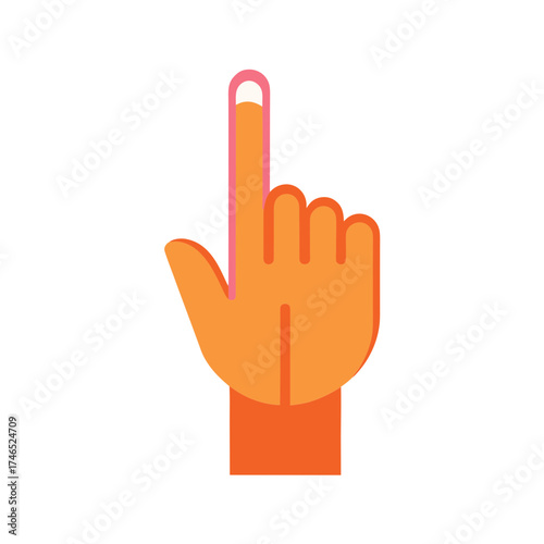 Vector illustration of a finger tapping gesture icon for digital interaction and user interface design
