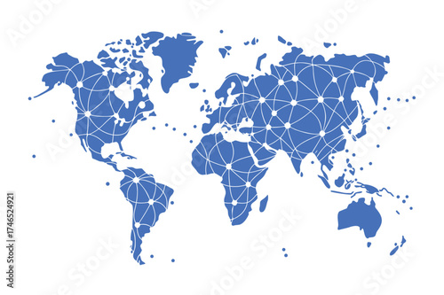 Minimalist World Map Line Art Illustration