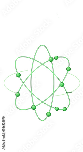 Visual representation of a basic atomic structure showing electrons orbiting a nucleus.