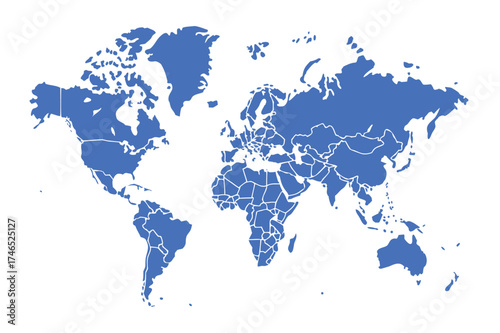 Minimalist World Map Line Art Illustration