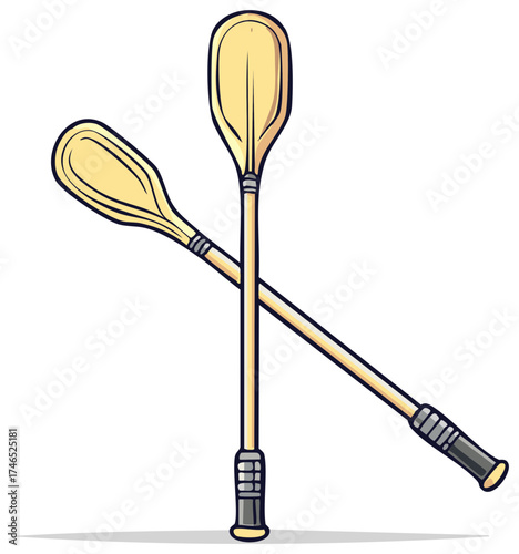 Crossed Kayak Paddles Sport Recreation, Boating Equipment