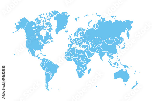 Minimalist World Map Line Art Illustration