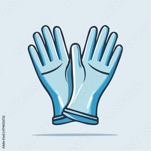 Illustration of medical gloves for protection and sanitation concepts