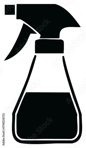 Spray Bottle Graphic Glyph Black Silhouette Cleaning Product Container Dispenser