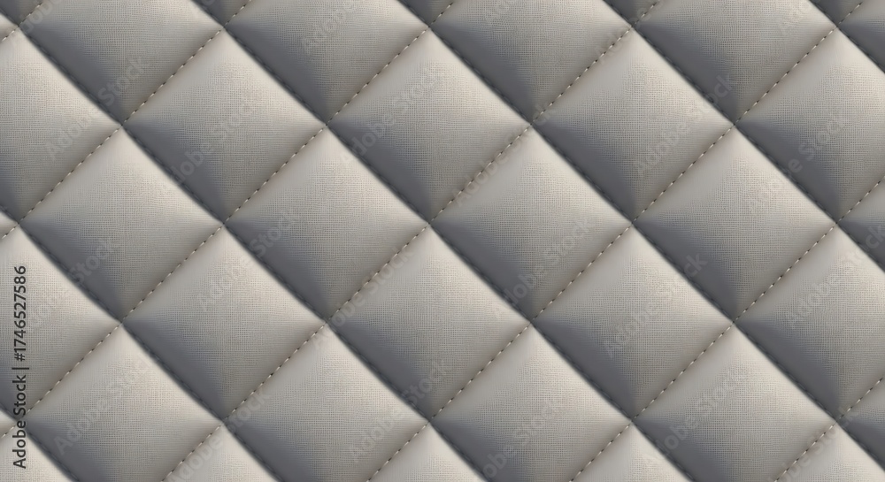 Obraz premium Elegant close-up showcasing a meticulously crafted diamond stitched pattern