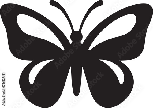 Black and white butterfly silhouette vector design