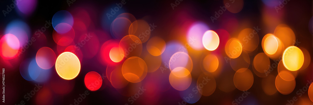 Fototapeta premium Bokeh colorful festive glow create warm holiday mood with soft blur and vibrant light
