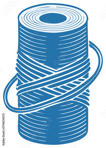 Spool of thread illustration, sewing, crafting, tailor supplies, sewing machine, cotton spool vector graphic