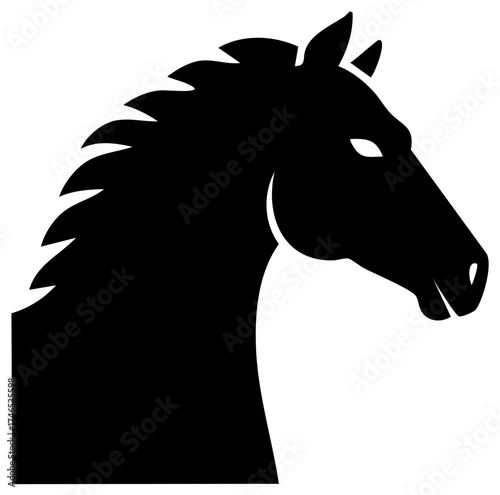 Elegant Horse Head Silhouette Graphic for Equestrian Design and Branding projects