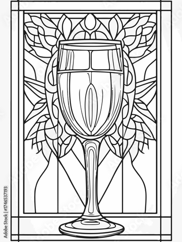 Vektorgrafik aus der Reihe: malbuch, malseite, printable, erwachsene, ausmalen, vorglühen, glas, mandala, sakral, kloster, mädelsabend, kirchenfenster,