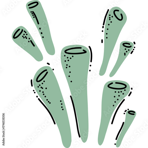 Unique Abstract Green Organic Shapes for Various Design Uses and Artistic Applications