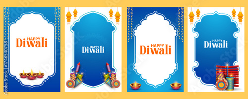 burning diya on Happy Diwali Holiday background for light festival of India