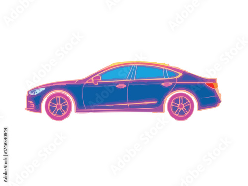 Sports car on a white background, vector illustration