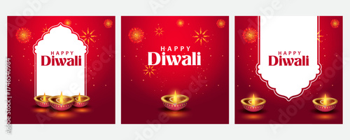burning diya on Happy Diwali Holiday background for light festival of India