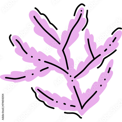 Stylized Pink Seaweed Illus...