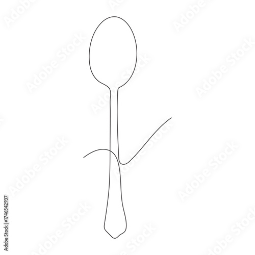 Continuous one line drawing of a knife, spoon, and fork, line art. simple drawing. vector.