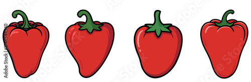 Red hot chili peppers and vibrant green and chili  peppers on a white surface are healthy organic vegetables.