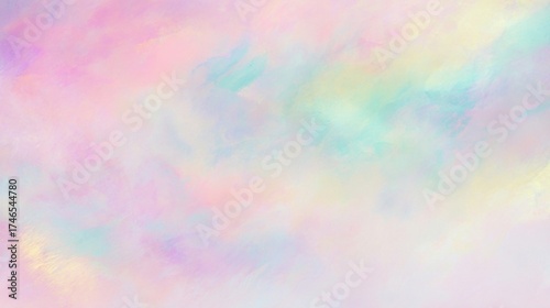Soft pastel abstract artwork blending delicate pink, light blue, pale green,